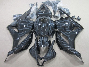 Schwarz Silber Flamme CBR 600 RR 09-12 Verkleidungen
