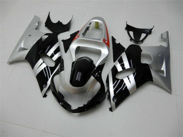Schwarz Silber GSXR 600 / 750 K1 K2 K3 01-03 Verkleidungen