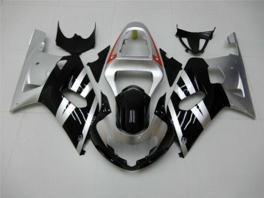 Schwarz Silber GSXR 600 / 750 K1 K2 K3 01-03 Verkleidungen