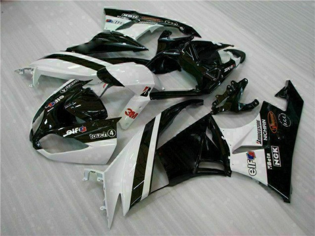 Schwarz Weiß 3M Touch4 ZX6R 09-12 Verkleidungen