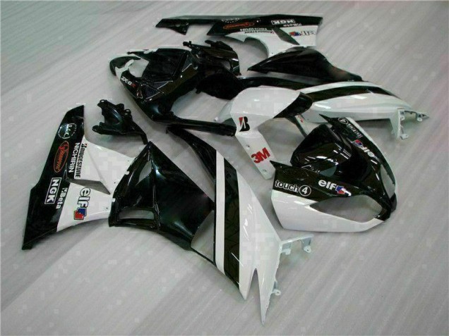 Schwarz Weiß 3M Touch4 ZX6R 09-12 Verkleidungen