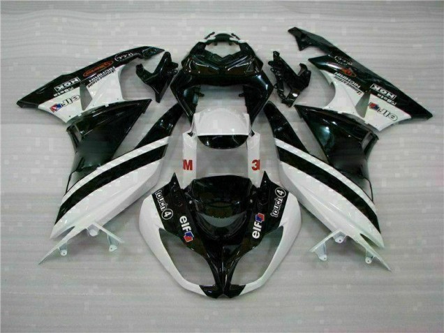 Schwarz Weiß 3M Touch4 ZX6R 09-12 Verkleidungen
