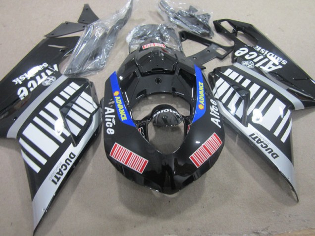 Schwarz Weiß Advance Alice Ducati 1098 07-14 Verkleidungen Schwarz Weiß Advance Alice Ducati 1098 07-14 Verkleidungen