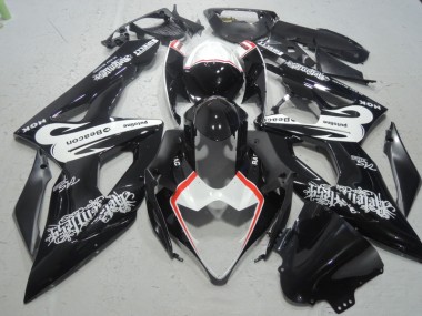 Schwarz Weiß Beacon GSXR 1000 K5 05-06 Verkleidungen