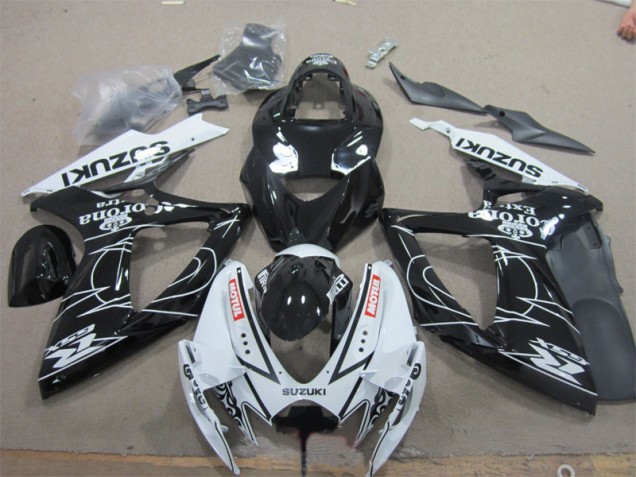 Schwarz Weiß Corona Extra Motul GSXR 600 K6 06-07 Verkleidungen Schwarz Weiß Corona Extra Motul GSXR 600 K6 06-07 Verkleidungen