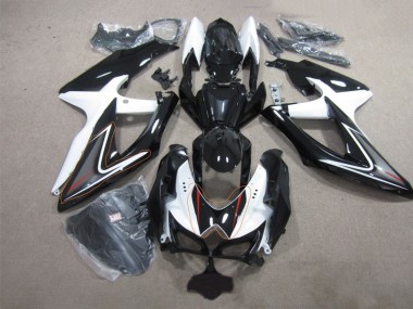 Schwarz Weiß GSXR 600 K8 08-10 Verkleidung