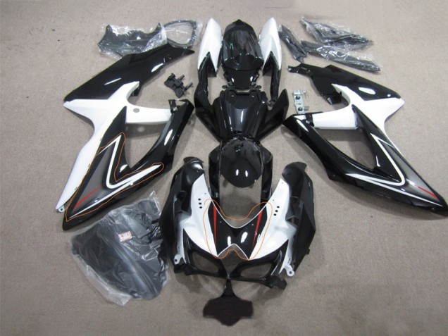 Schwarz Weiß GSXR 600 K8 08-10 Verkleidung