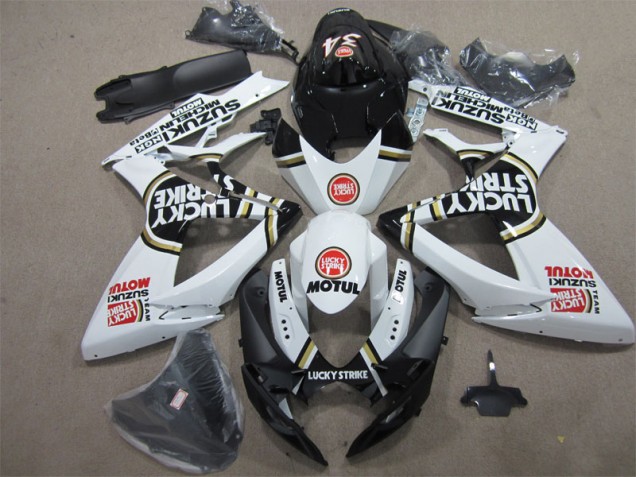Schwarz Weiß Lucky Strike Motul GSXR 600 K6 06-07 Verkleidungen