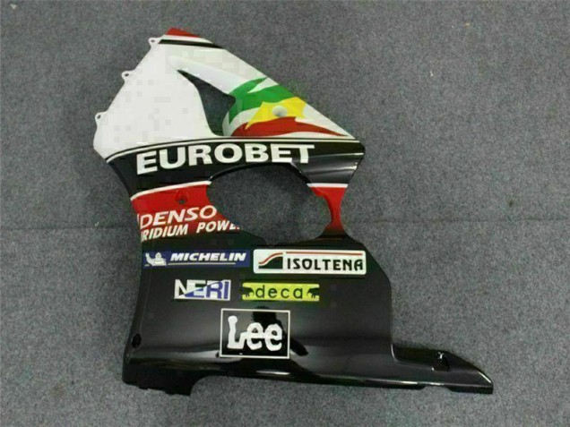 Schwarz Weißer Eurobet ZX6R 00-02 Verkleidungen