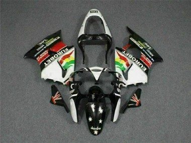 Schwarz Weißer Eurobet ZX6R 00-02 Verkleidungen