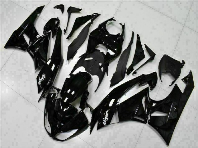 Schwarz Weißer Ninja ZX6R 09-12 Verkleidungen