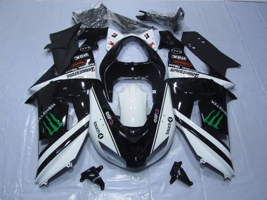 Schwarz Weißes Monster Touch4 ZX6R 07-08 Verkleidungen