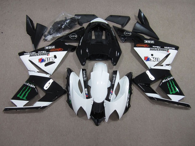 Schwarz Weißes Monster ZX10R 03-05 Verkleidungen