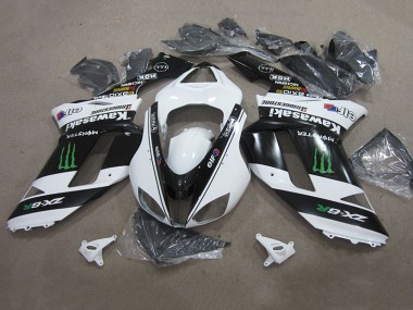 Schwarz Weißes Monster ZX6R 07-08 Verkleidungen