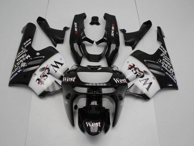 Schwarz Weißes Westmuster ZX9R 94-97 Verkleidungen Schwarz Weißes Westmuster ZX9R 94-97 Verkleidungen