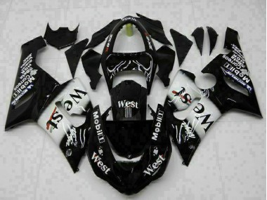 Schwarz ZX6R 05-06 Verkleidungen Komplett Sets