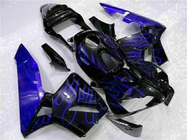 Schwarz mit Blaur Flamme CBR 600 RR 03-04 Verkleidungen