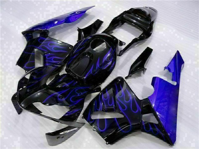 Schwarz mit Blaur Flamme CBR 600 RR 03-04 Verkleidungen