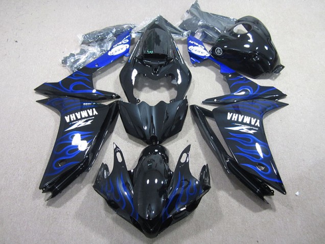Schwarz mit Blaur Flamme R1 07-08 Verkleidungen Schwarz mit Blaur Flamme R1 07-08 Verkleidungen