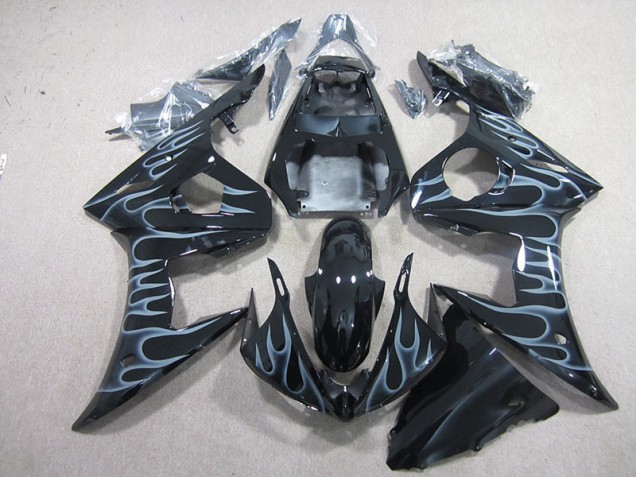 Schwarz mit Flamme R6 03-05 Verkleidungen Schwarz mit Flamme R6 03-05 Verkleidungen