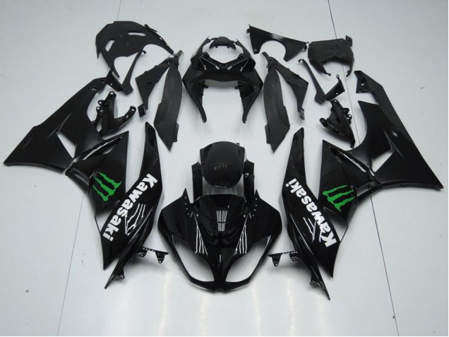 Schwarz mit Monster ZX6R 09-12 Verkleidungen Schwarz mit Monster ZX6R 09-12 Verkleidungen