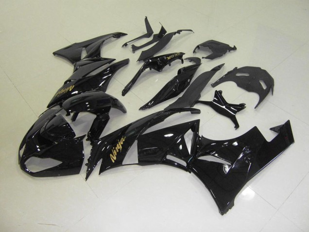 Schwarz mit goldenem Aufkleber ZX6R 09-12 Verkleidungen