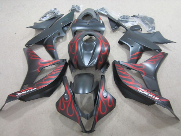 Schwarz mit roter Flamme CBR 600 RR 07-08 Verkleidungen Schwarz mit roter Flamme CBR 600 RR 07-08 Verkleidungen