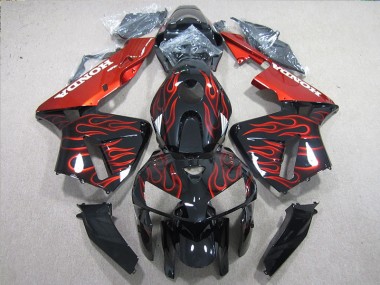 Schwarz rote Flamme CBR 600 RR 05-06 Verkleidungen