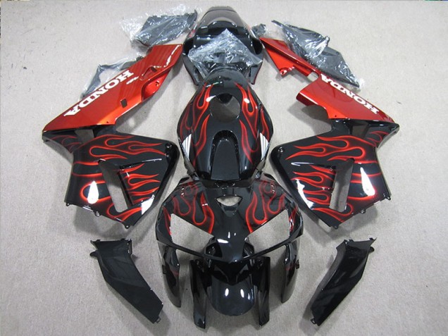 Schwarz rote Flamme CBR 600 RR 05-06 Verkleidungen Schwarz rote Flamme CBR 600 RR 05-06 Verkleidungen