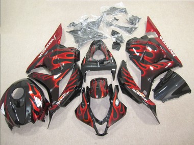 Schwarz rote Flamme CBR 600 RR 09-12 Vollverkleidung