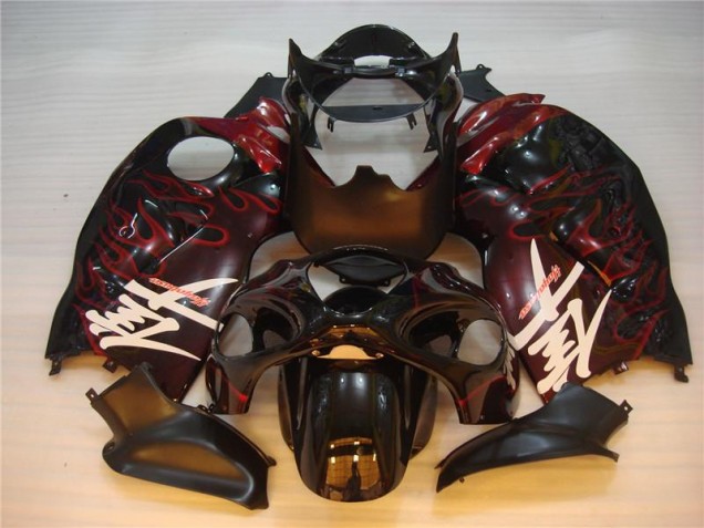 Schwarz rote Flamme GSXR 1300 Hayabusa 96-07 Verkleidung Schwarz rote Flamme GSXR 1300 Hayabusa 96-07 Verkleidung