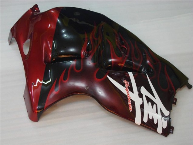 Schwarz rote Flamme GSXR 1300 Hayabusa 96-07 Verkleidung Schwarz rote Flamme GSXR 1300 Hayabusa 96-07 Verkleidung