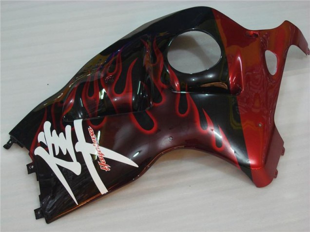 Schwarz rote Flamme GSXR 1300 Hayabusa 96-07 Verkleidung Schwarz rote Flamme GSXR 1300 Hayabusa 96-07 Verkleidung