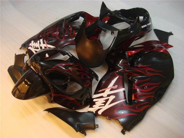 Schwarz rote Flamme GSXR 1300 Hayabusa 96-07 Verkleidung Schwarz rote Flamme GSXR 1300 Hayabusa 96-07 Verkleidung