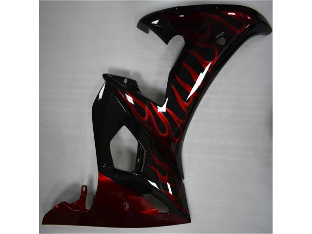 Schwarz rote Flamme R6 03-05 Verkleidungen Schwarz rote Flamme R6 03-05 Verkleidungen