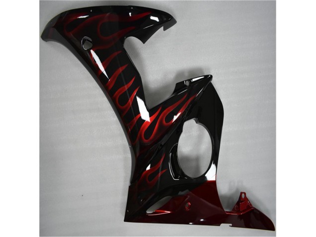 Schwarz rote Flamme R6 03-05 Verkleidungen Schwarz rote Flamme R6 03-05 Verkleidungen