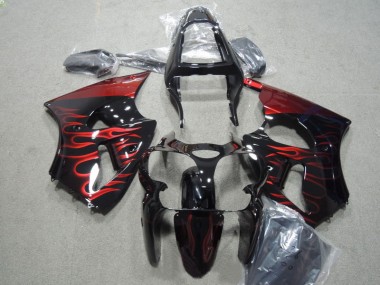 Schwarz rote Flamme ZX6R 00-02 Verkleidung