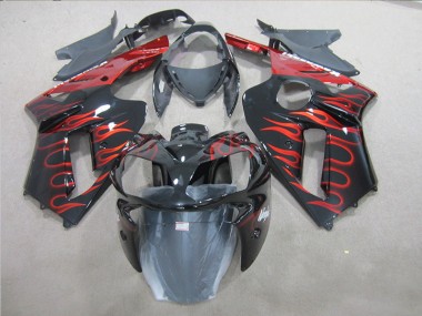 Schwarz rote Flamme ZX6R 07-08 Verkleidung
