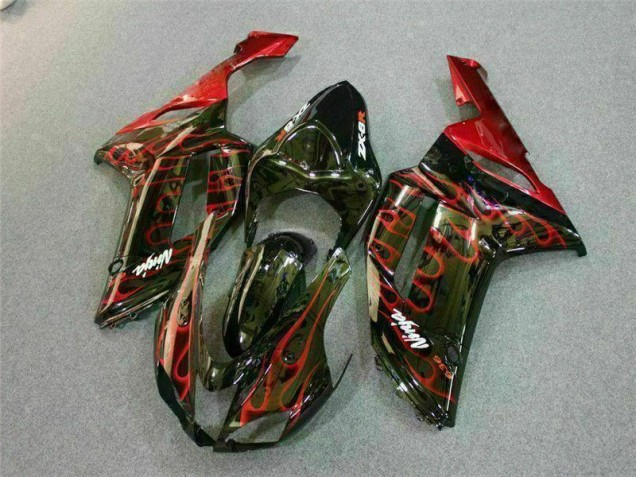 Schwarz rote Flamme ZX6R 07-08 Verkleidungen Schwarz rote Flamme ZX6R 07-08 Verkleidungen