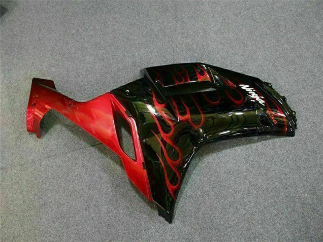 Schwarz rote Flamme ZX6R 07-08 Verkleidungen Schwarz rote Flamme ZX6R 07-08 Verkleidungen