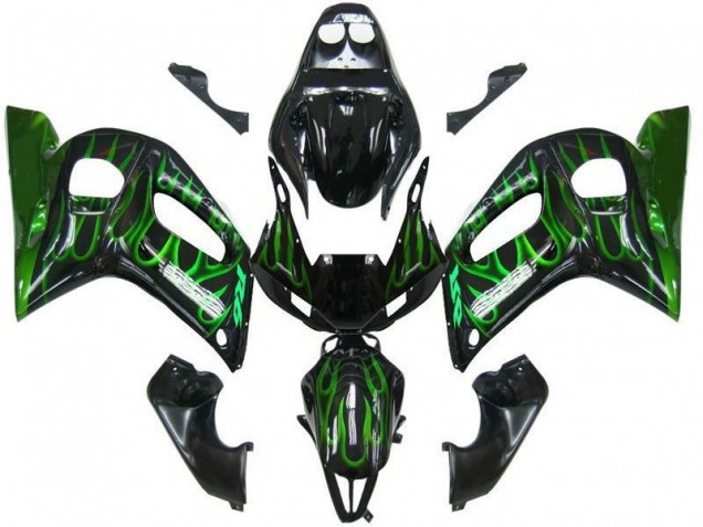 Schwarze Grüne Flamme R6 98-02 Verkleidungen Schwarze Grüne Flamme R6 98-02 Verkleidungen