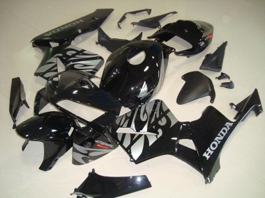 Schwarze Weiße Flamme CBR 600 RR 05-06 Verkleidungen
