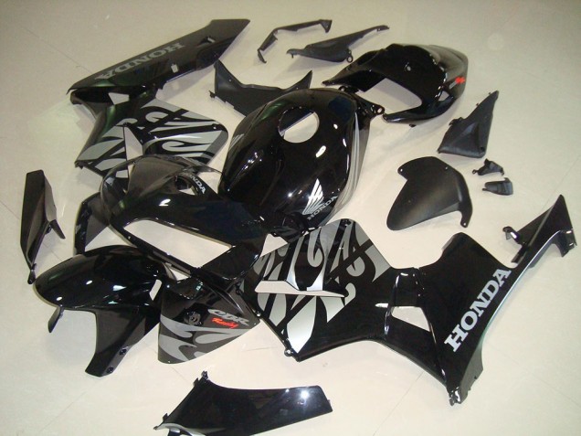 Schwarze Weiße Flamme CBR 600 RR 05-06 Verkleidungen