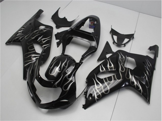 Schwarze Weiße Flamme GSXR 600 / 750 K1 K2 K3 01-03 Verkleidungen Schwarze Weiße Flamme GSXR 600 / 750 K1 K2 K3 01-03 Verkleidungen