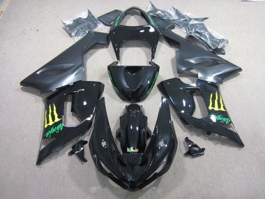 Schwarzer Grün Ninja ZX6R 05-06 Verkleidungen