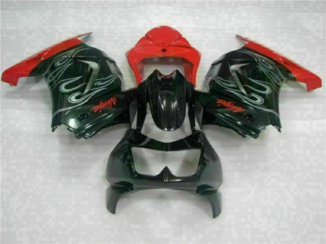 Schwarzer Roter Ninja EX250 08-12 Verkleidungen