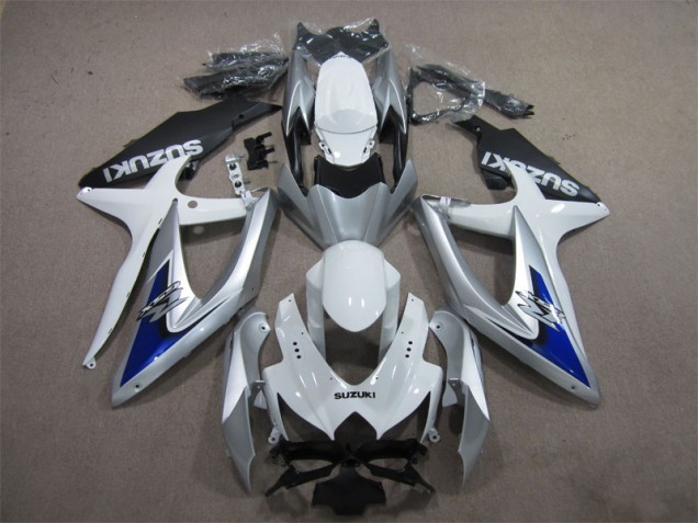 Silber Blau Weiß GSXR 600 K8 08-10 Verkleidungen Silber Blau Weiß GSXR 600 K8 08-10 Verkleidungen