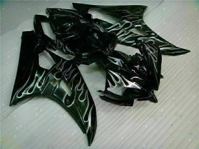 Silber Flamme Schwarz R6 06-07 Verkleidungen