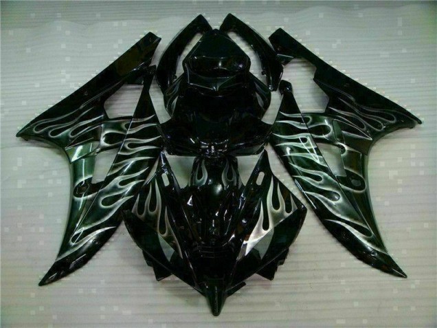 Silber Flamme Schwarz R6 06-07 Verkleidungen