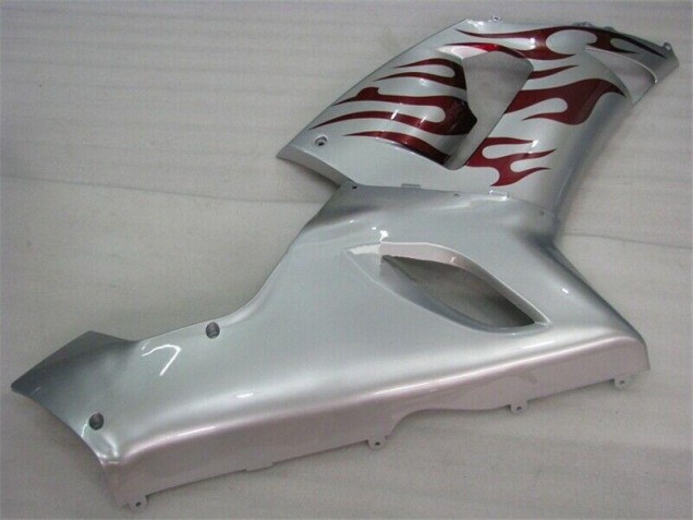 Silber Rot Flammen ZX6R 05-06 Verkleidungen Silber Rot Flammen ZX6R 05-06 Verkleidungen